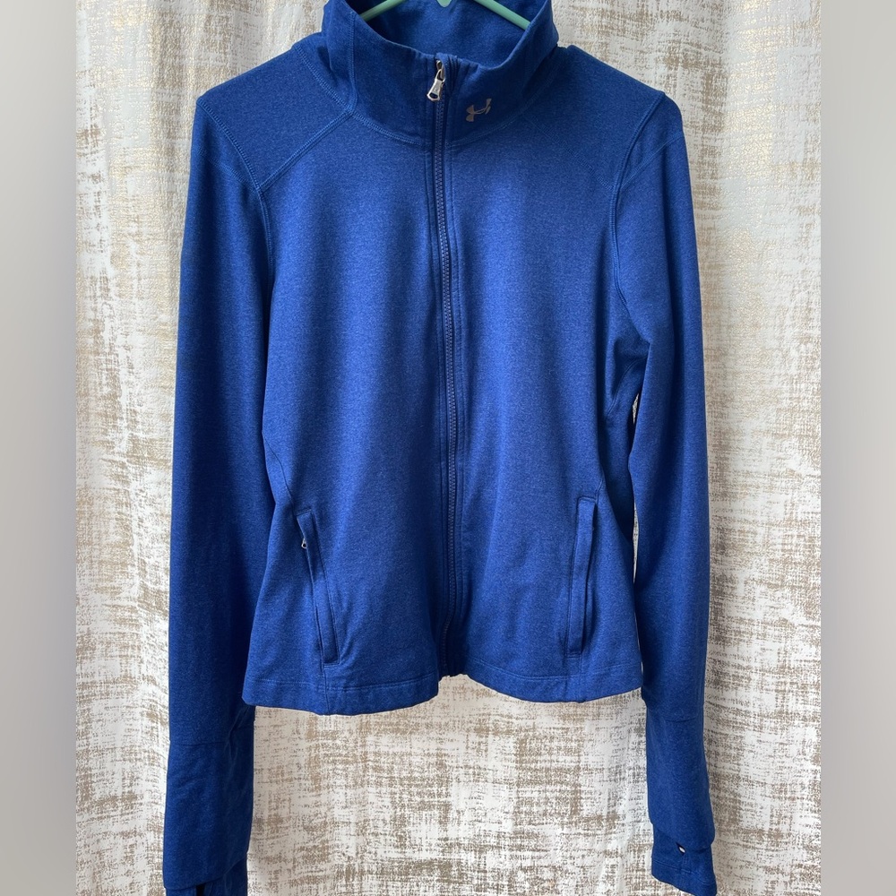 🖤 Under Armour Cropped Zip Up Jacket – Size Large – Thumb Holes 🖤